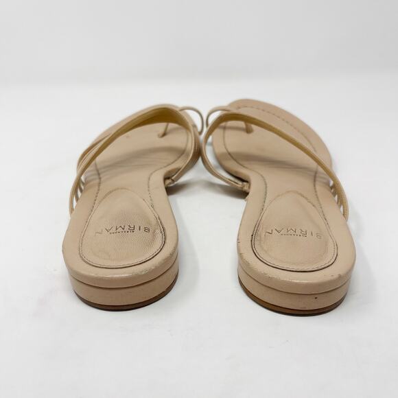 Alexandre Birman 37 Sand Cream Strappy Flat Toe Ring Sandals Leather Size 7 Nude - Picture 8 of 12